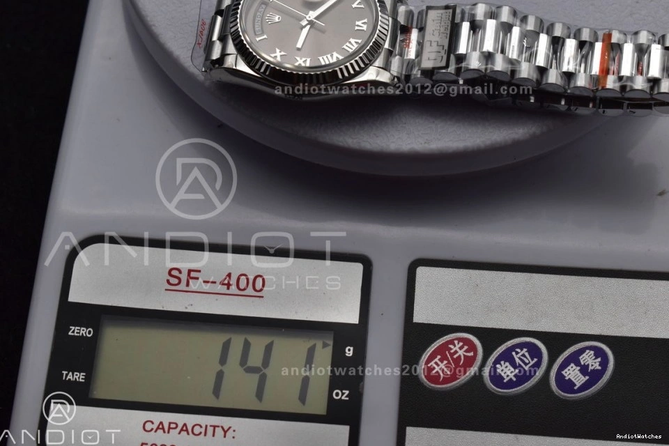 Best President 36 Weight) Bracelet Edition on Dial Grey Steel vr3255 684 SS 904L Efficient Roman QF (Gain V5 DayDate 0724